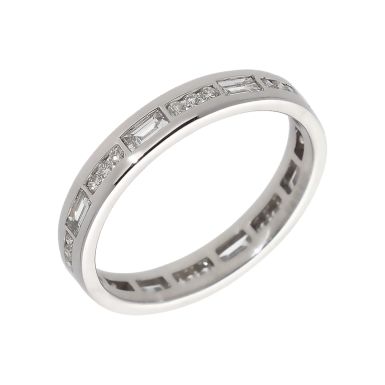 Pre-Owned 9ct White Gold Mixed Cut Diamond Full Eternity Ring