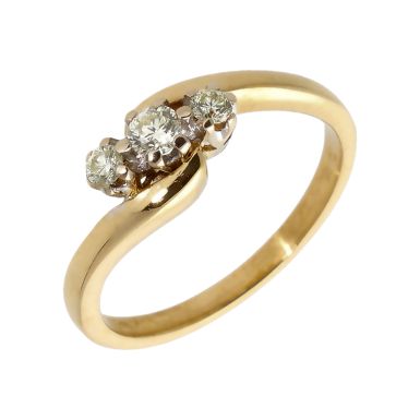 Pre-Owned 18ct Yellow Gold 0.25 Carat Diamond Trilogy Twist Ring
