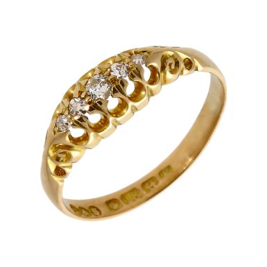 Pre-Owned Vintage 1906 18ct Gold Diamond 5 Stone Dress Ring