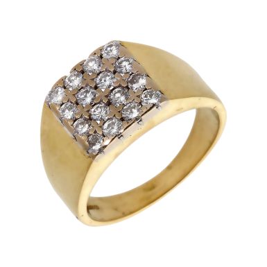 Pre-Owned 18ct Yellow Gold 0.80 Carat Diamond Signet Ring