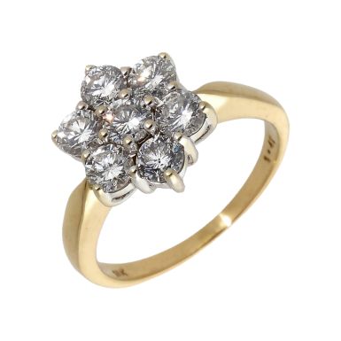 Pre-Owned 18ct Yellow Gold 1.47 Carat Diamond Cluster Ring