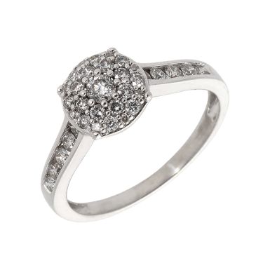 Pre-Owned 18ct White Gold 0.72 Carat Diamond Cluster Ring