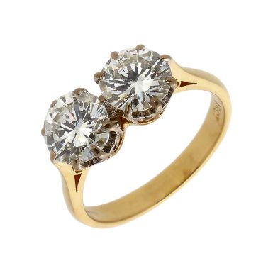 Pre-Owned 18ct Yellow Gold 2.31 Carat Diamond 2 Stone Dress Ring