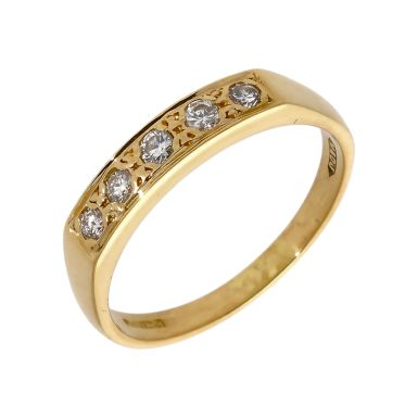 Pre-Owned 18ct Gold 0.25 Carat Diamond 5 Stone Eternity Ring