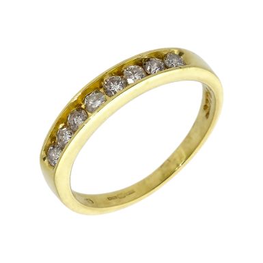 Pre-Owned 18ct Yellow Gold 0.33 Carat Diamond Half Eternity Ring