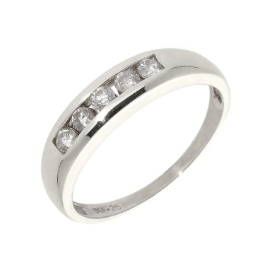 Pre-Owned 9ct White Gold 0.25ct Diamond 5 Stone Eternity Ring