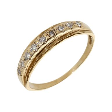 Pre-Owned 9ct Yellow Gold Diamond Half Eternity Band Ring