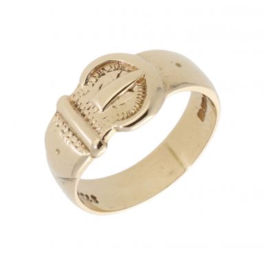 Pre-Owned 9ct Yellow Gold Buckle Ring