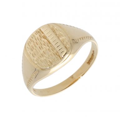 Pre-Owned 9ct Yellow Gold Patterned Signet Ring
