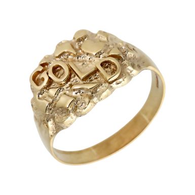 Pre-Owned 9ct Yellow Gold Gold Nugget Signet Ring