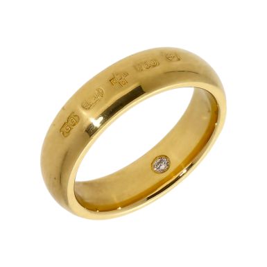 Pre-Owned 18ct Yellow Gold 5mm Hallmarked Detail Band Ring