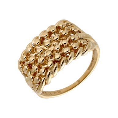 Pre-Owned 9ct Yellow Gold 4 Row Keeper Ring