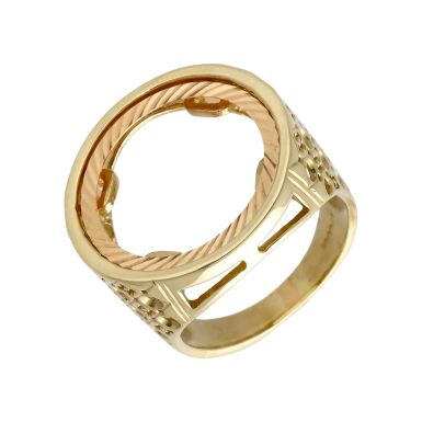 Pre-Owned 9ct Yellow Gold Full Sovereign Coin Ring Mount