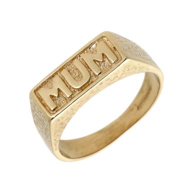 Pre-Owned 9ct Yellow Gold Mum Signet Style Ring