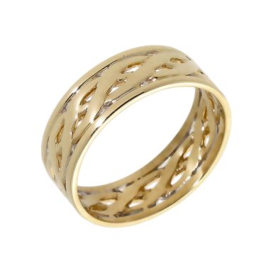 Pre-Owned 9ct Yellow Gold 6mm Celtic Style Woven Band Ring