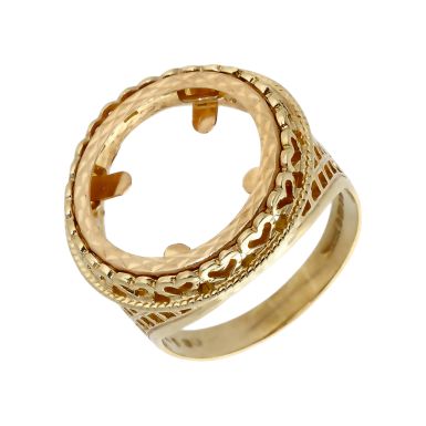 Pre-Owned 9ct Yellow Gold 1/10 Krugerrand Coin Ring Mount