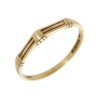 Pre-Owned 9ct Yellow Gold Fancy 3 Bar Gate Style Dress Ring