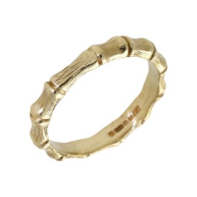 Pre-Owned 9ct Yellow Gold Bamboo Band Ring
