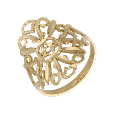 Pre-Owned 9ct Yellow Gold Filigree Dress Ring