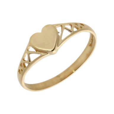 Pre-Owned 9ct Yellow Gold Heart Signet Ring