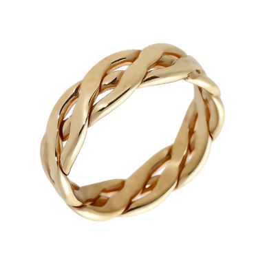 Pre-Owned 9ct Yellow Gold 5mm Woven Band Ring