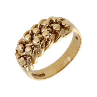 Pre-Owned Vintage 1974 9ct Yellow Gold 2 Row Keeper Ring
