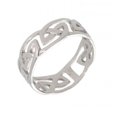 Pre-Owned 9ct White Gold Celtic Band Ring
