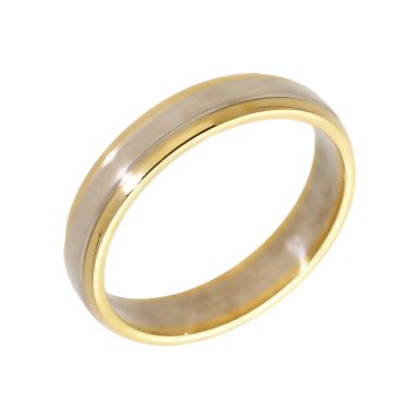 Pre-Owned 18ct Yellow & White Gold 4mm Wedding Band Ring