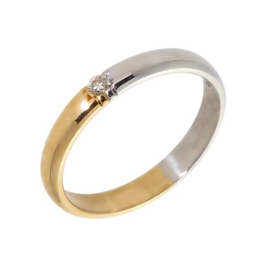 Pre-Owned Platinum & 18ct Yellow Gold Diamond Set Band Ring