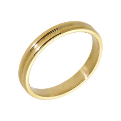 Pre-Owned 18ct Yellow Gold 3mm Ridged Wedding Band Ring