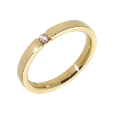 Pre-Owned 14ct Yellow Gold Diamond Set 3mm Wedding Band Ring