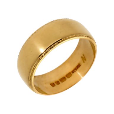 Pre-Owned 22ct Gold 7mm Edged Wedding Band Ring