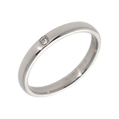 Pre-Owned 18ct White Gold Diamond Set 3mm Wedding Band Ring
