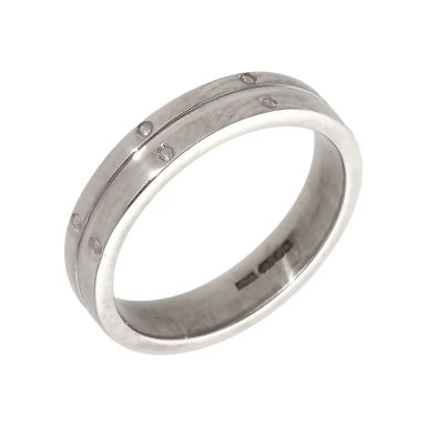 Pre-Owned Platinum Double Row 4mm Wedding Band Ring