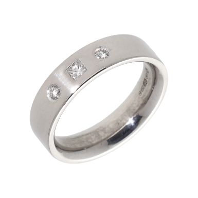 Pre-Owned 18ct White Gold Diamond Set 5mm Wedding Band Ring