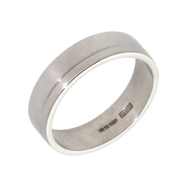 Pre-Owned Platinum 5mm Lined Wedding Band Ring