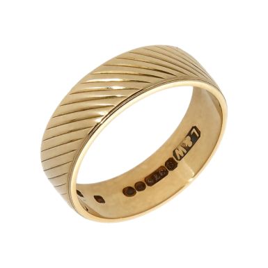 Pre-Owned Vintage 1968 9ct Gold 5mm Patterned Wedding Band Ring