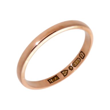 Pre-Owned 9ct Rose Gold 2mm Wedding Band Ring