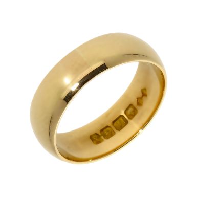 Pre-Owned Vintage 1922 18ct Gold 7mm Wide Wedding Band Ring