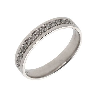 Pre-Owned 9ct White Gold 0.15 Carat Diamond Set 4mm Wedding Ring