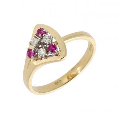 Pre-Owned 18ct Yellow Gold Ruby & Diamond Dress Ring