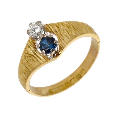 Pre-Owned Vintage 1968 18ct Gold Sapphire & Diamond Dress Ring
