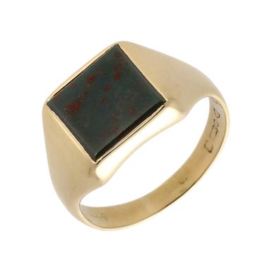 Pre-Owned 9ct Yellow Gold Bloodstone Signet Ring