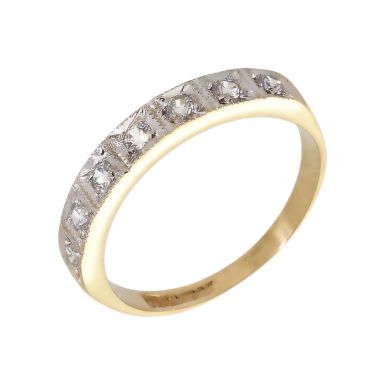 Pre-Owned 9ct Gold Cubic Zirconia Half Eternity Ring
