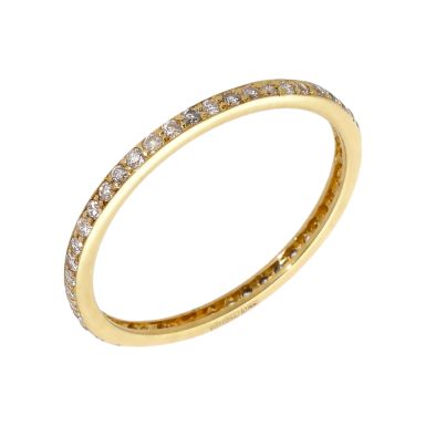 Pre-Owned 18ct Yellow Gold Diamond Slim Full Eternity Band Ring