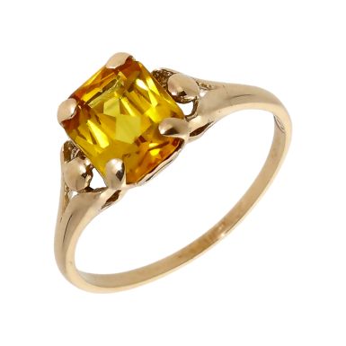Pre-Owned 9ct Gold Yellow Sapphire Solitaire Dress Ring