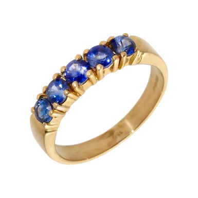 Pre-Owned 14ct Yellow Gold Sapphire 5 Stone Eternity Ring
