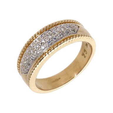 Pre-Owned 9ct Yellow Gold Cubic Zirconia Band Style Dress Ring