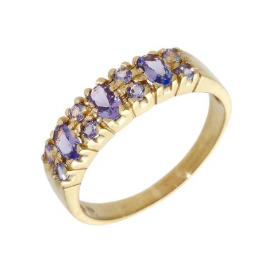 Pre-Owned 9ct Yellow Gold Multi Stone Tanzanite Dress Ring