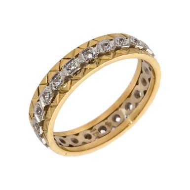 Pre-Owned 18ct Yellow & White Gold Spinel Set Full Eternity Ring